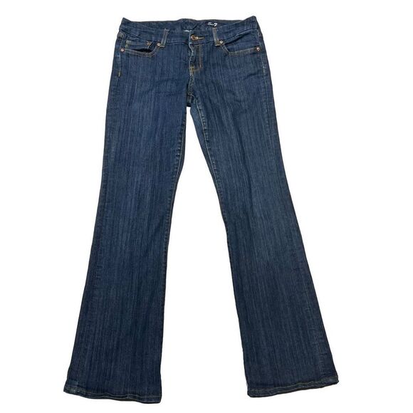 Seven7 Womens Denim Jeans Wide Leg Pants Blue Wash Size 32 - Picture 1 of 8